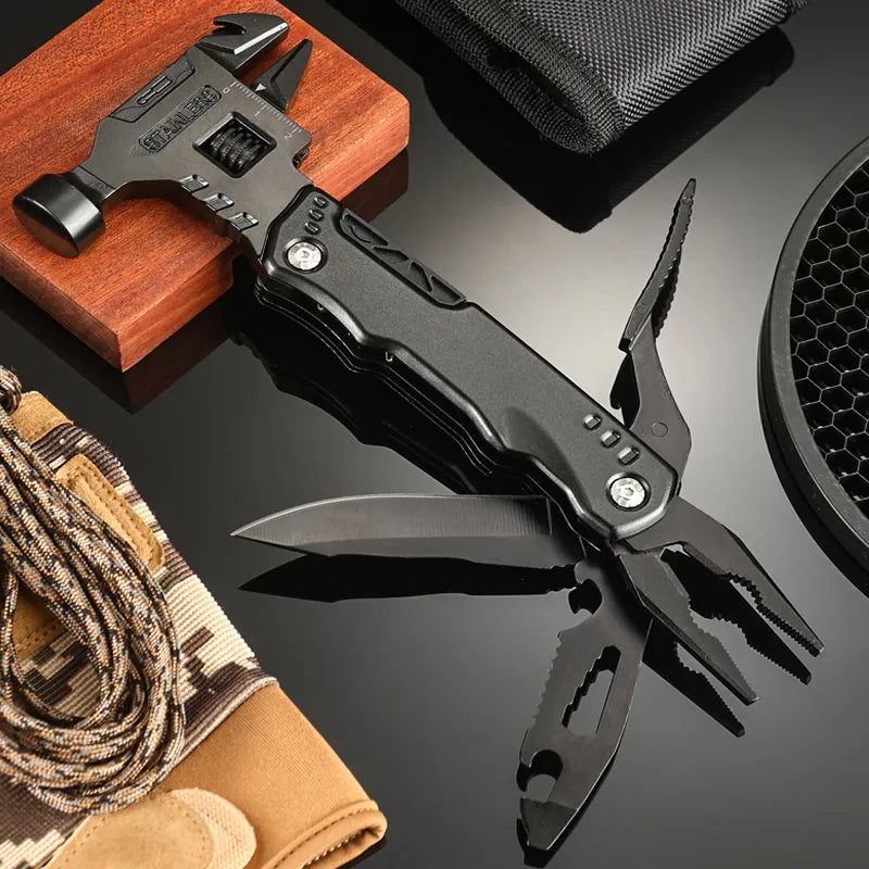Heavy Duty Multifunctional Pliers with Hammer – 7-in-1 Stainless Steel Survival Multi-Tool for Camping, DIY & Emergencies