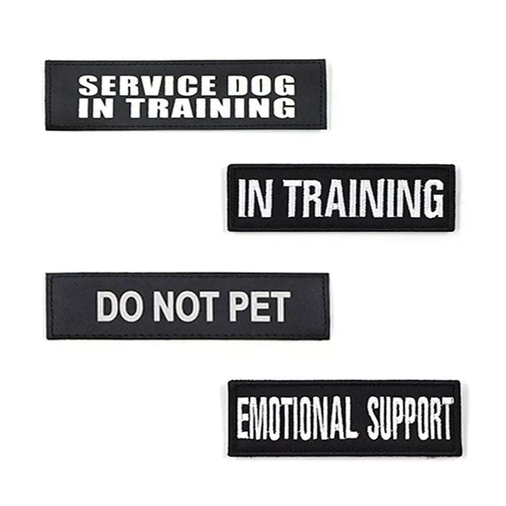 Dog Harness Patches – Hook & Loop Name Tags for Service Dogs, K9 & Emotional Support