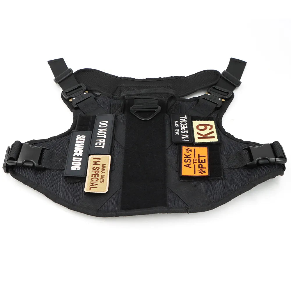 Dog Harness Patches – Hook & Loop Name Tags for Service Dogs, K9 & Emotional Support