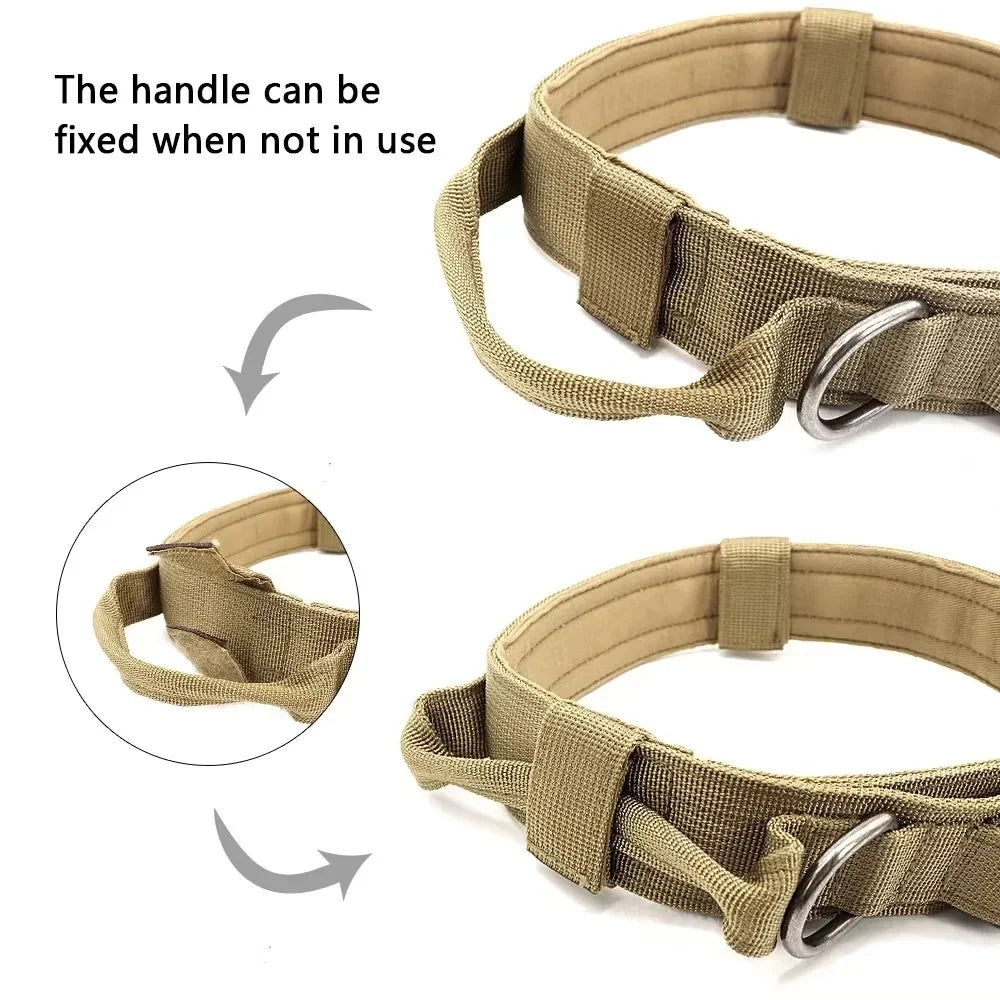 Tactical Adjustable Dog Collar with Handle – Military & Police Dog Collar, Durable Nylon, Quick Release