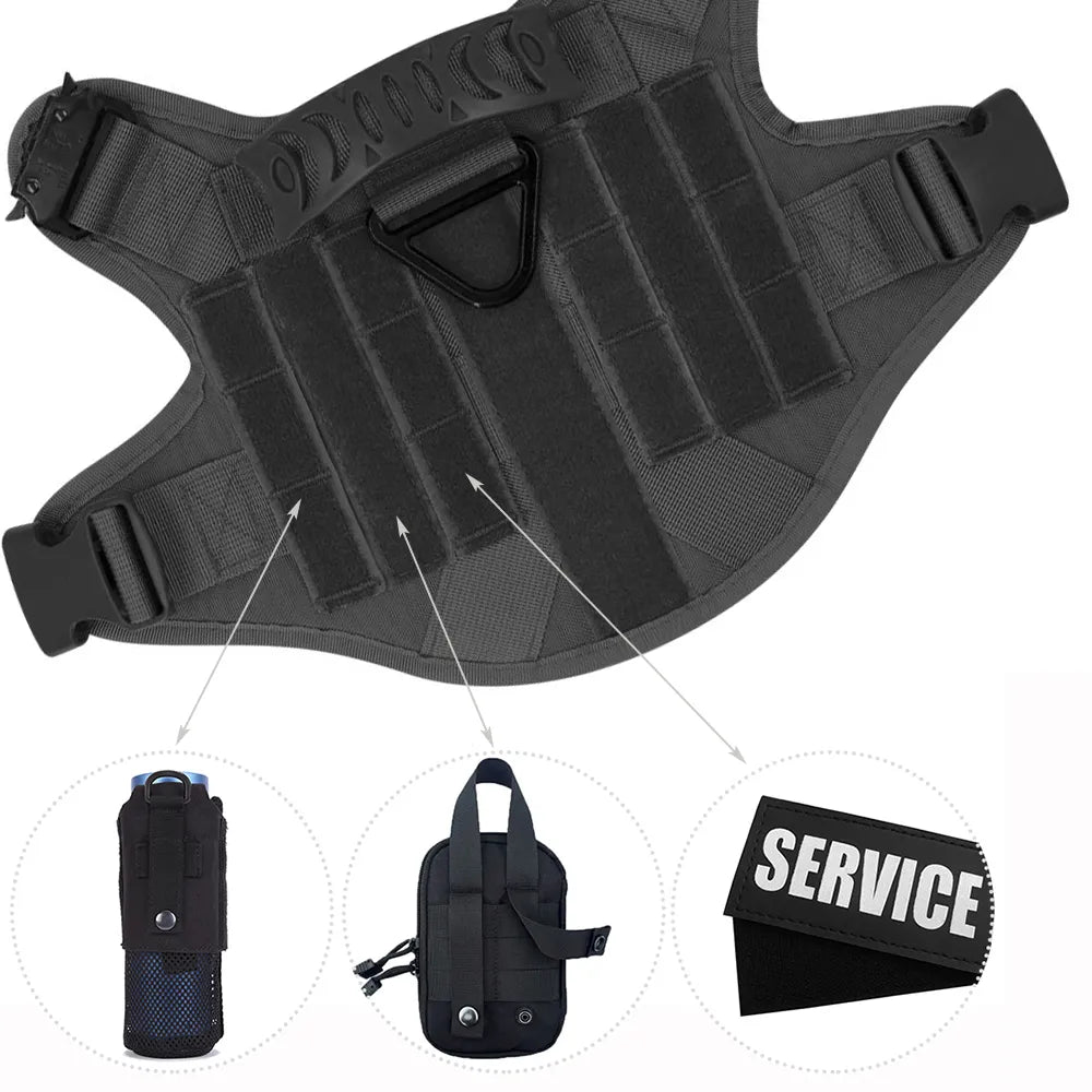 Heavy-Duty Tactical No-Pull Dog Harness Kit