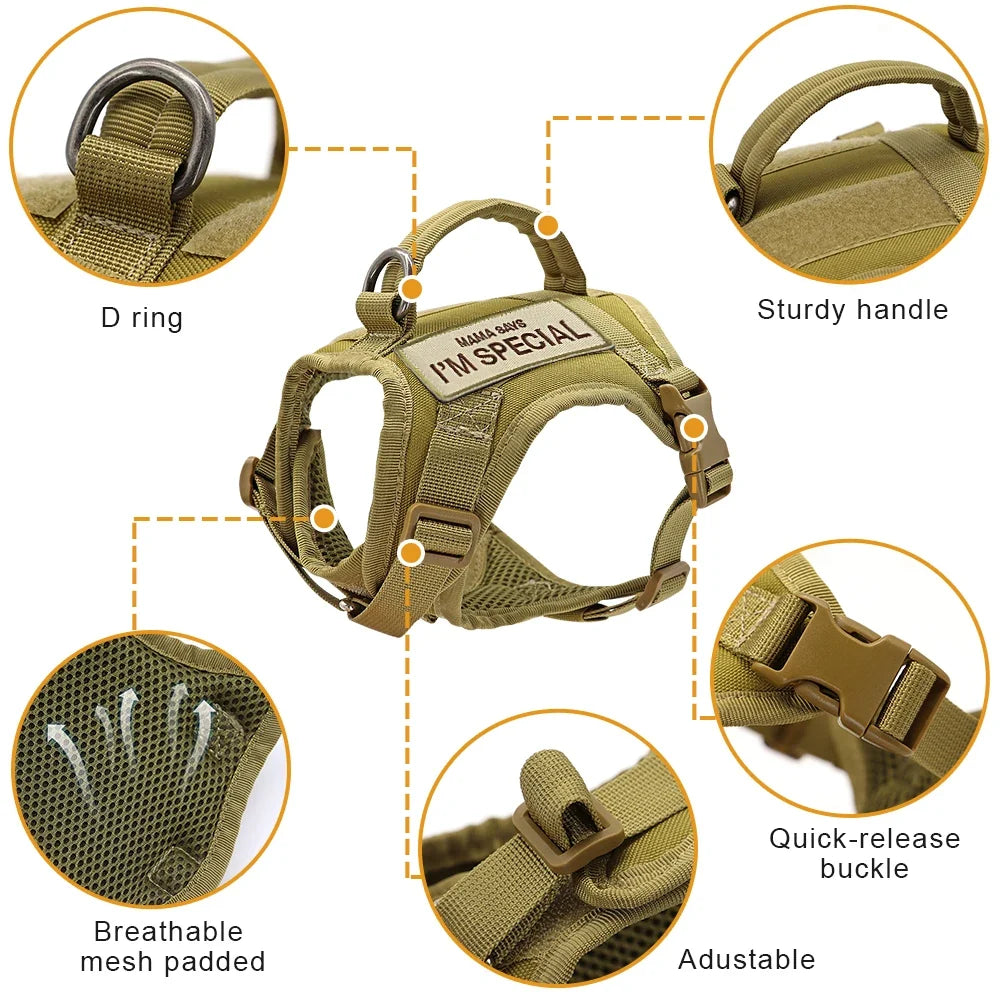 Cat Harness Vest – Tactical, Comfortable, Secure & Adventure-Ready with D-Ring Leash Clip
