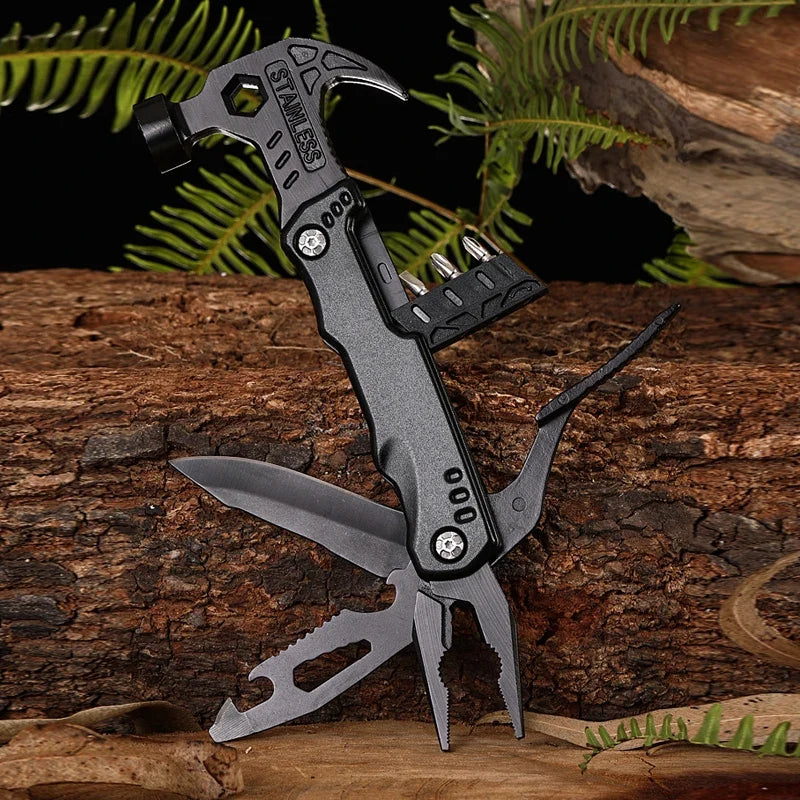 Heavy Duty Multifunctional Pliers with Hammer – 7-in-1 Stainless Steel Survival Multi-Tool for Camping, DIY & Emergencies