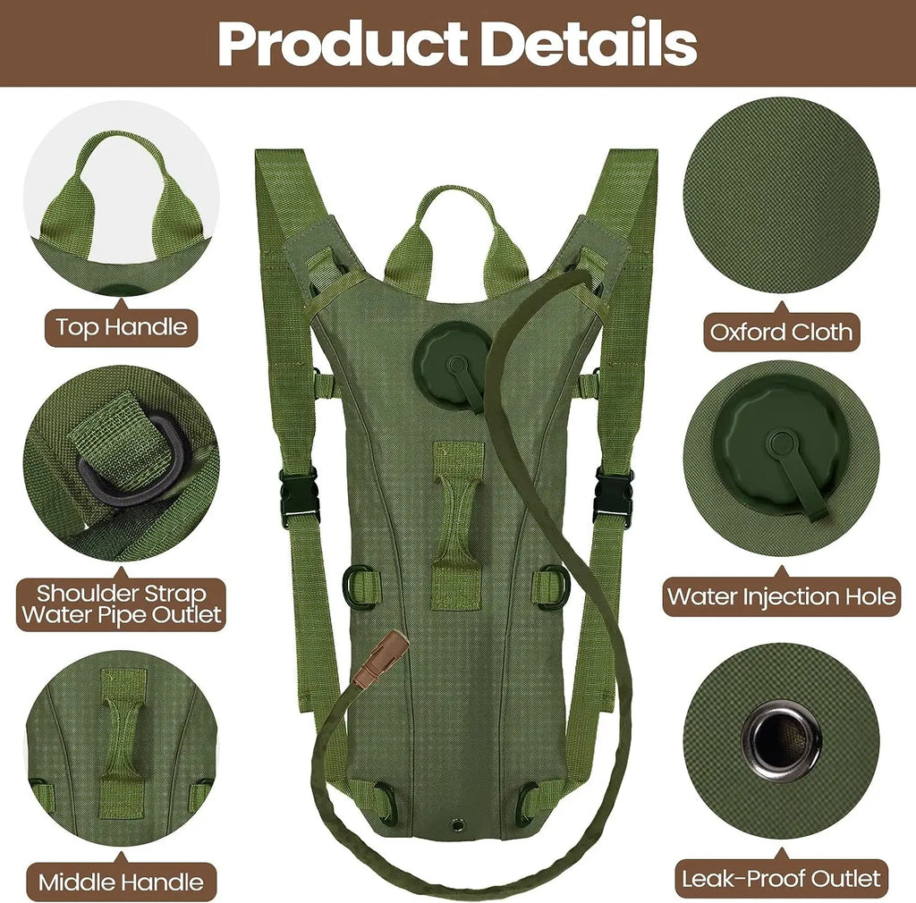 Tactical Hydration Pack Backpack with 3L Bladder – Military-Grade Water Carrier for Hiking, Biking & Outdoor Sports
