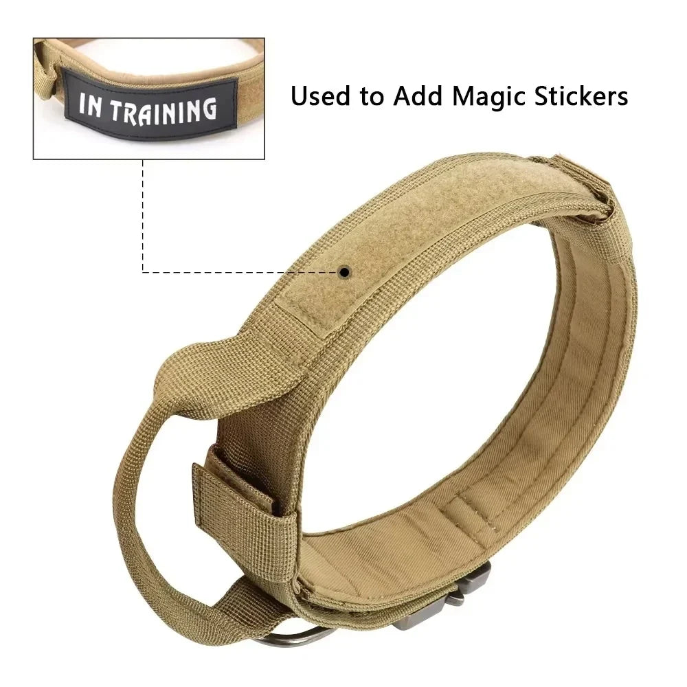 Tactical Adjustable Dog Collar with Handle – Military & Police Dog Collar, Durable Nylon, Quick Release