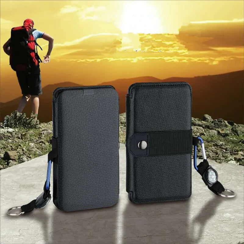 Foldable Solar Panel USB Charger – Portable Outdoor Solar Power Bank for Camping & Hiking