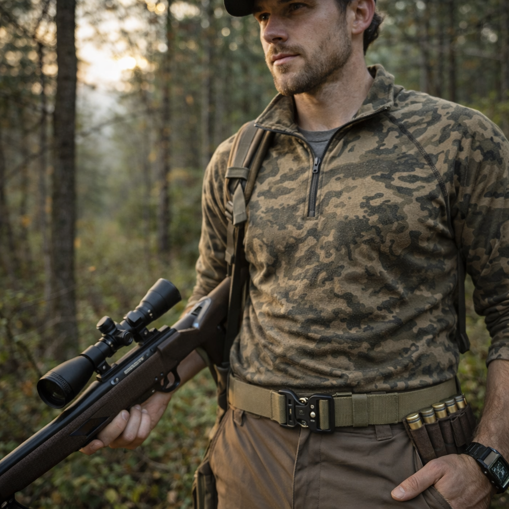 Tactical Belt - Adjustable Quick Release Webbing Belt for Hiking, Hunting and Outdoor Use