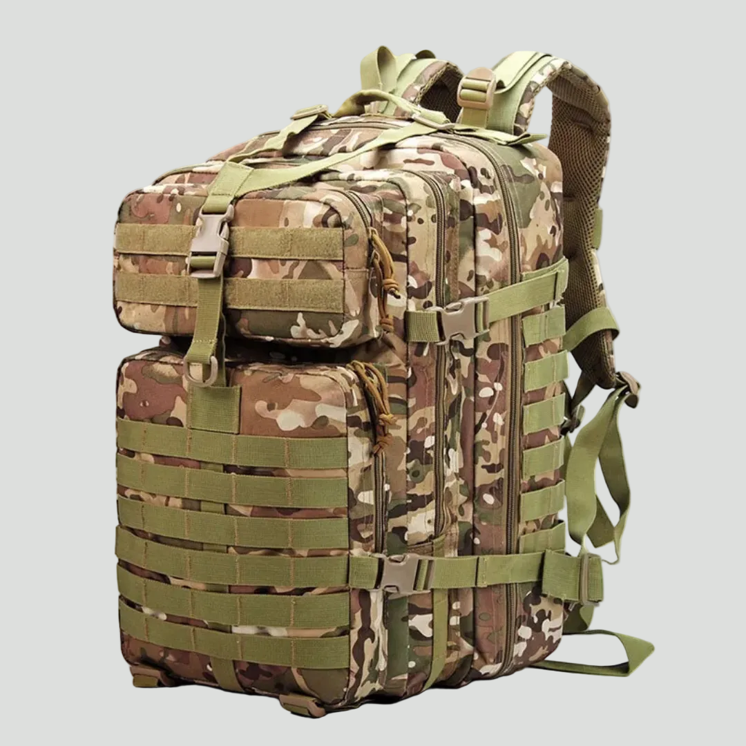 50L Tactical Rucksack - Water-Resistant Hiking and Hunting Backpack with MOLLE System
