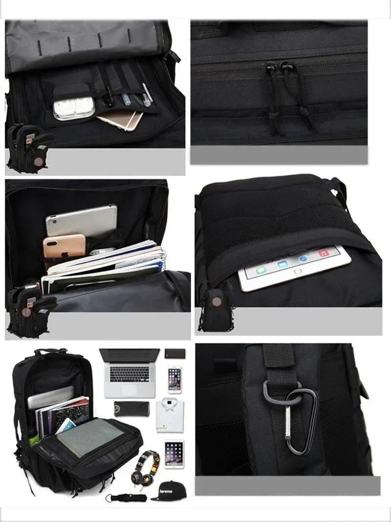50L Tactical Rucksack - Water-Resistant Hiking and Hunting Backpack with MOLLE System
