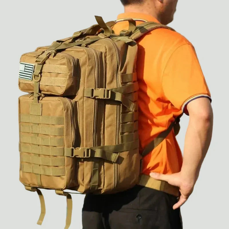 50L Tactical Rucksack - Water-Resistant Hiking and Hunting Backpack with MOLLE System