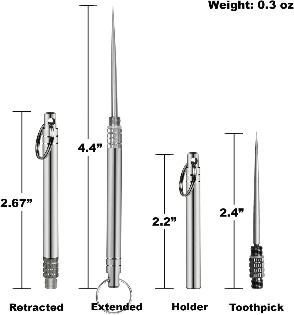 Ultra-Durable Titanium Toothpick – Reusable Waterproof EDC Travel Pick (2/4 Pack)