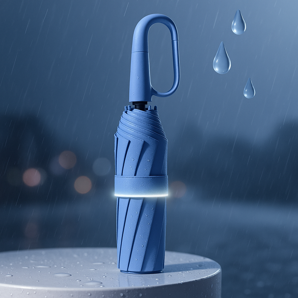 Compact Travel Umbrella Windproof Reflective Canopy