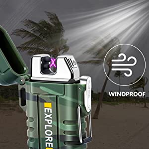 Rechargeable Electric Plasma Lighter - Waterproof Windproof Flameless Fire Starter