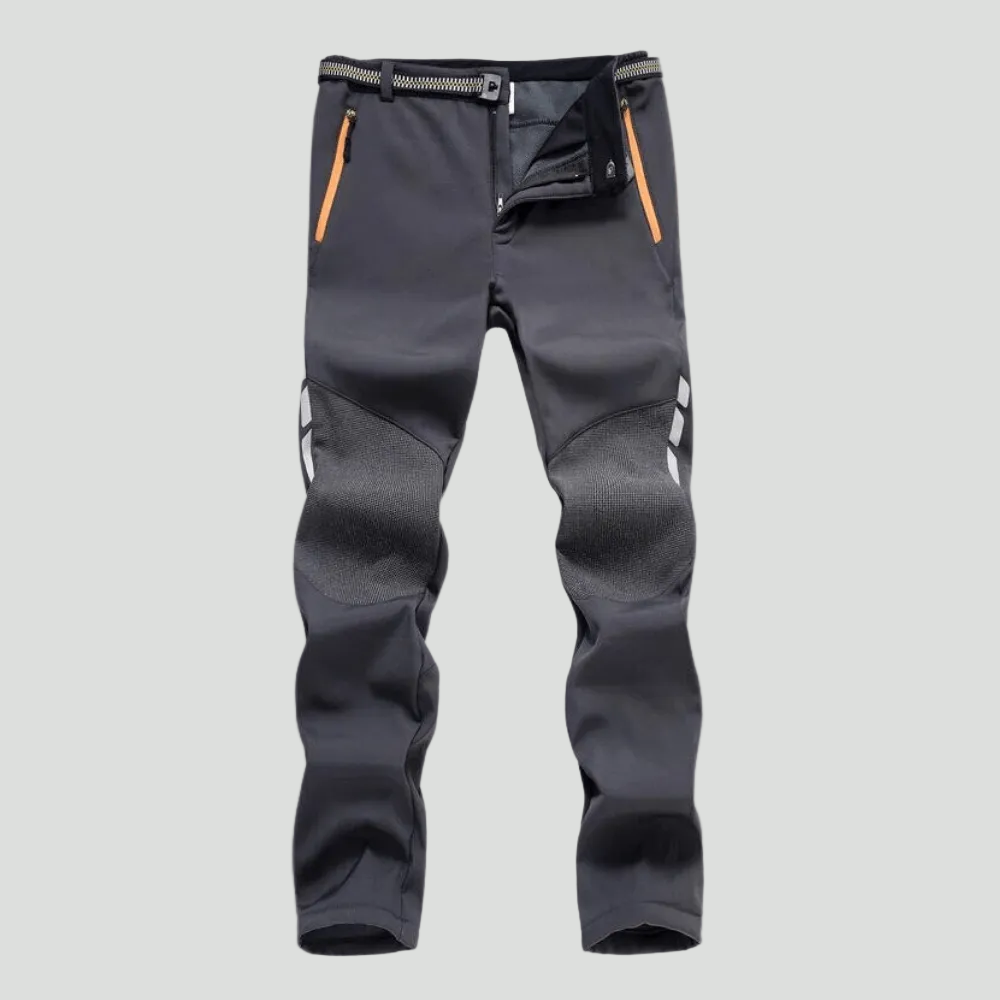 Men's Insulated Hiking Trousers - Fleece Lined Water-Resistant Softshell Trousers for Winter Walking