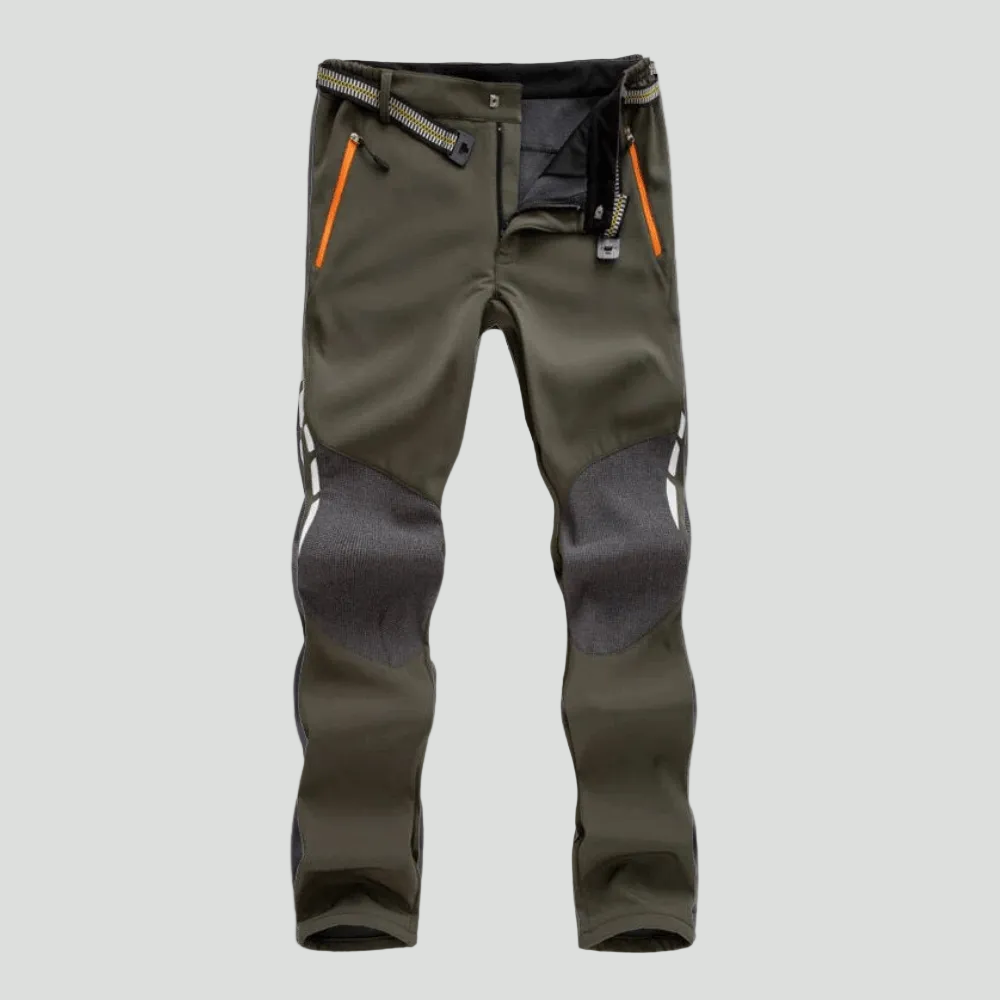 Men's Insulated Hiking Trousers - Fleece Lined Water-Resistant Softshell Trousers for Winter Walking