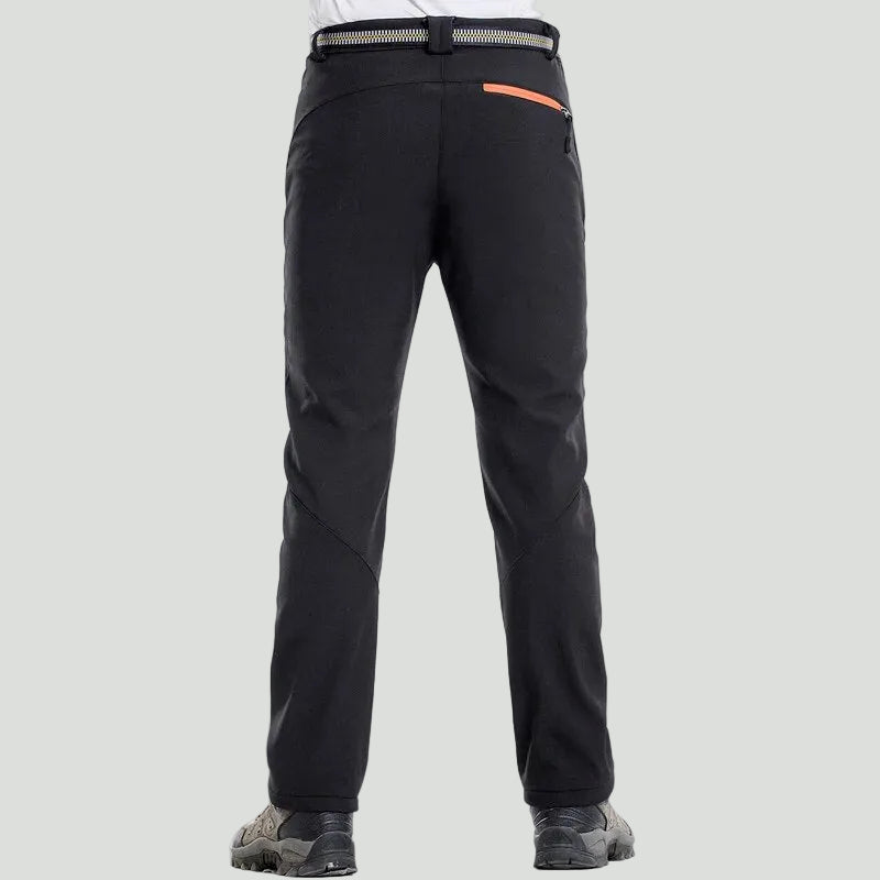 Men's Insulated Hiking Trousers - Fleece Lined Water-Resistant Softshell Trousers for Winter Walking