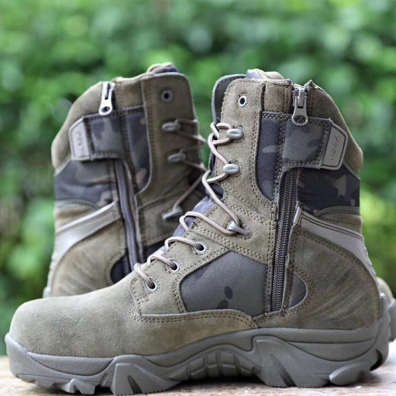 Men’s Lightweight Waterproof Tactical Hiking Boots – Grip Sole for Outdoor Use
