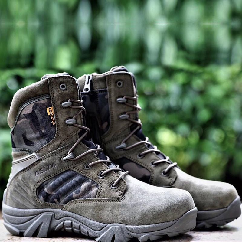 Men’s Lightweight Waterproof Tactical Hiking Boots – Grip Sole for Outdoor Use
