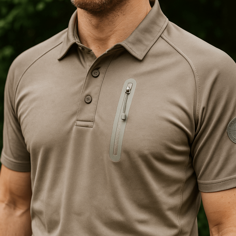 Men’s Quick-Dry Polo Shirt – Zip Pocket - Hiking & Outdoor Top