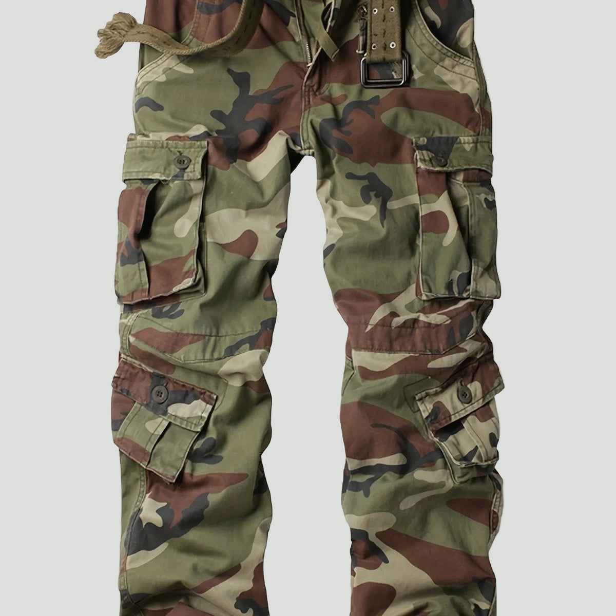 Men’s Camouflage Cargo Trousers – Multi-Pocket Outdoor Utility Design