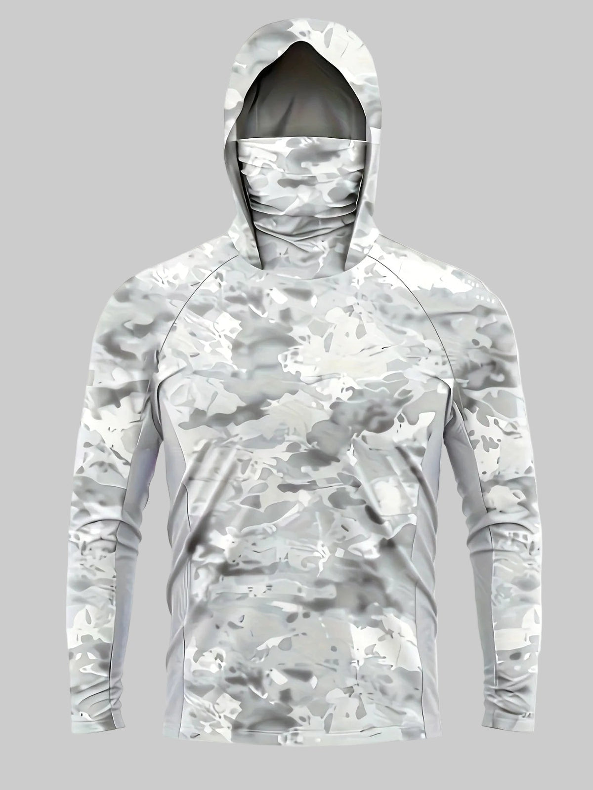 Camouflage Hooded Performance Shirt – Long-Sleeve Outdoor Layer with Face Cover
