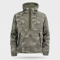Men's Camo Windbreaker Jacket - Lightweight Hooded Anorak - Half-Zip