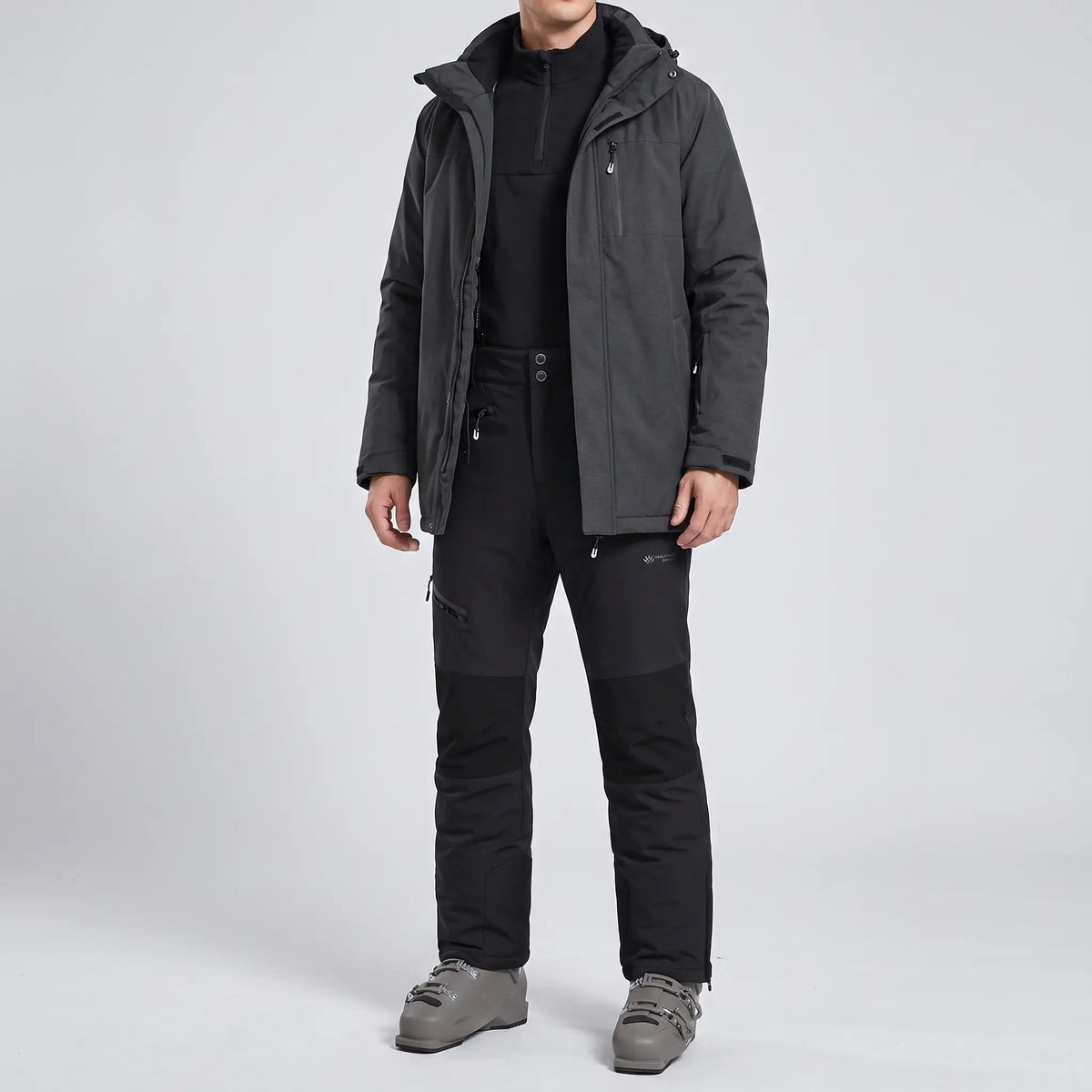 Men's Ski Trousers - Detachable Bib - Insulated Windproof Snowsports