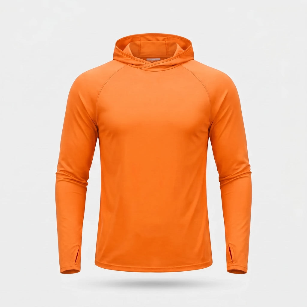 Men's UPF 50+ Sun Hoodie – Lightweight Quick-Dry Hiking & Fishing UV Top with Thumb Loops