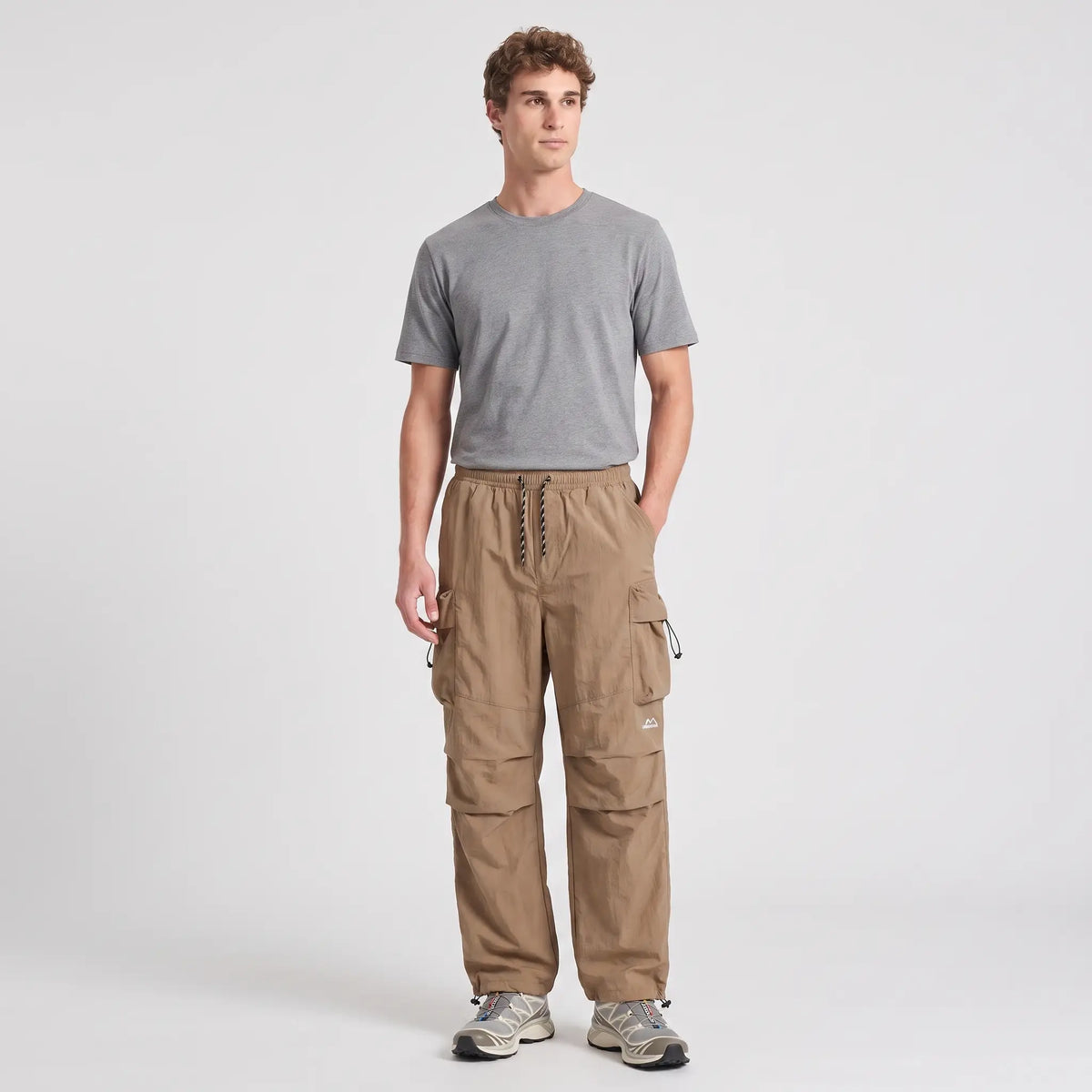 Men's Cargo Trousers | Baggy Wide-Leg Parachute Pants with Zip Pockets