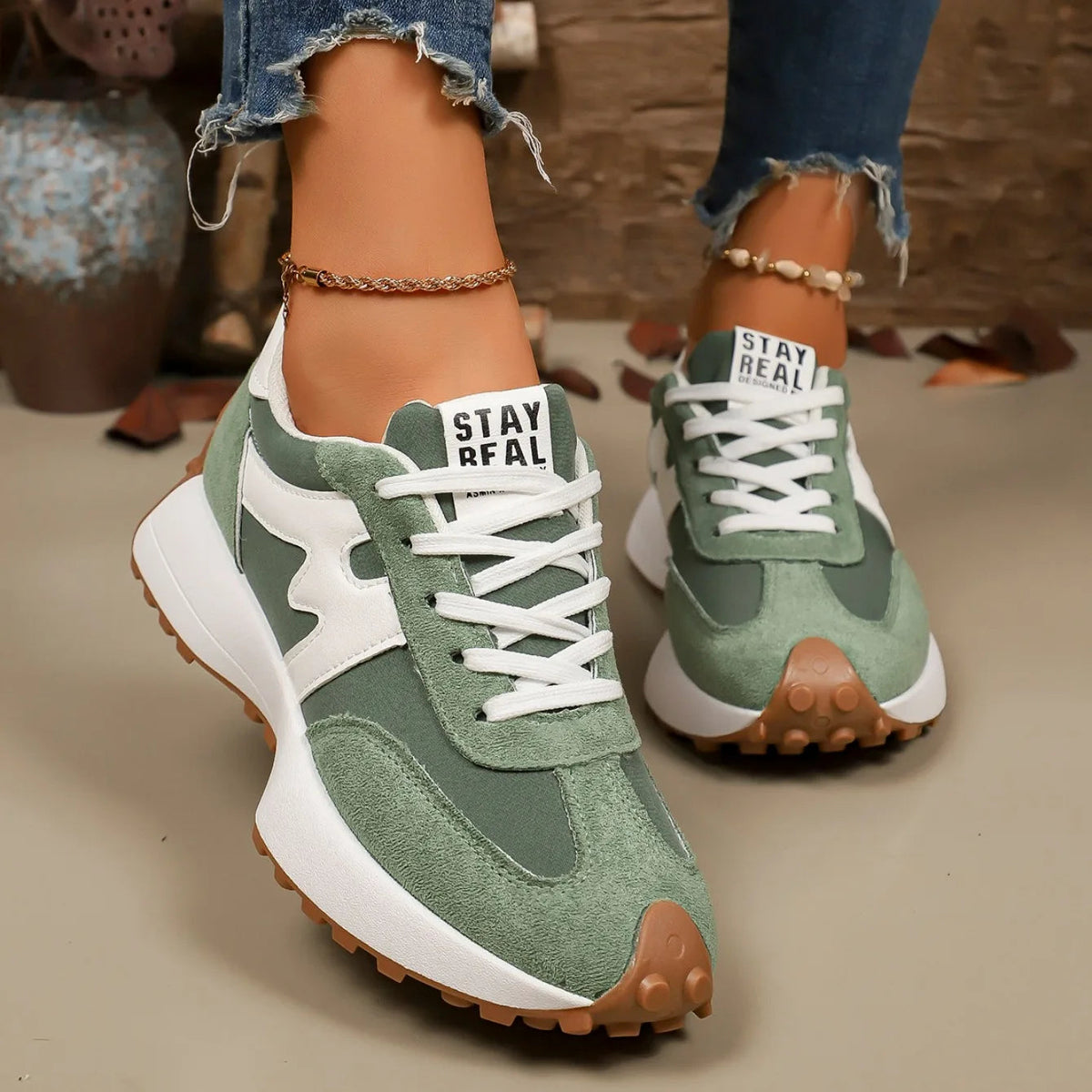 Charlene | Women's Platform Lace-Up Athletic Sneakers