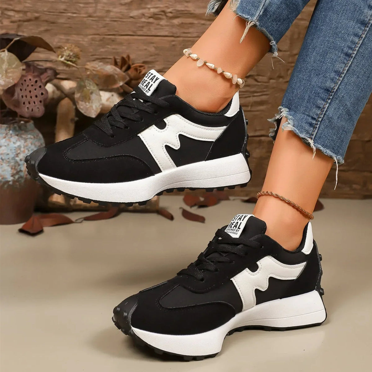 Charlene | Women's Platform Lace-Up Athletic Sneakers
