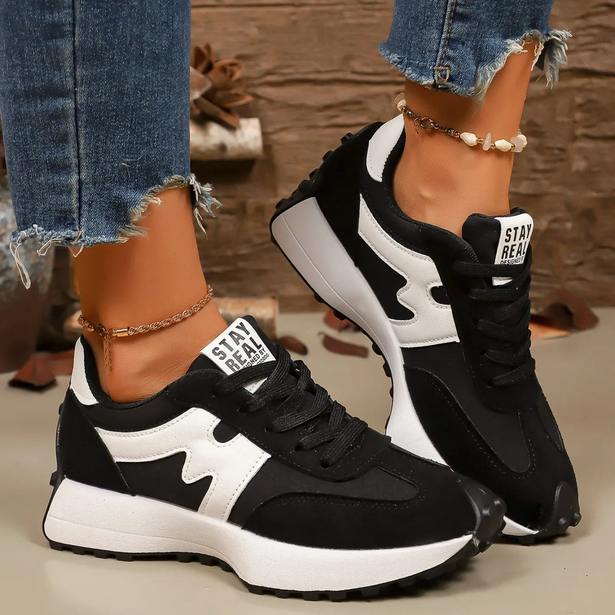 Charlene | Women's Platform Lace-Up Athletic Sneakers