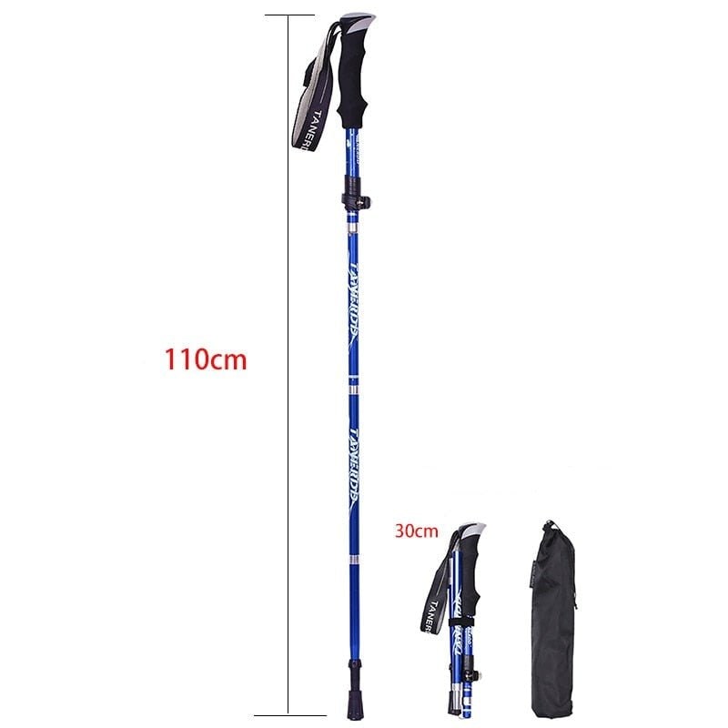Collapsible Trekking Poles with Adjustable Walking and Lightweight Folding Design
