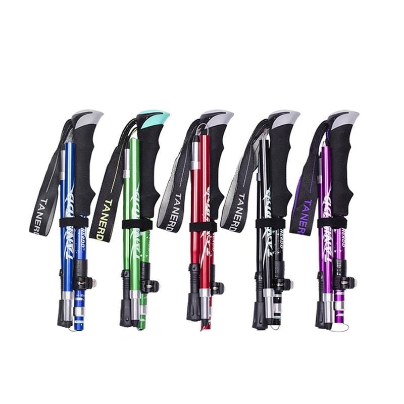 Collapsible Trekking Poles with Adjustable Walking and Lightweight Folding Design