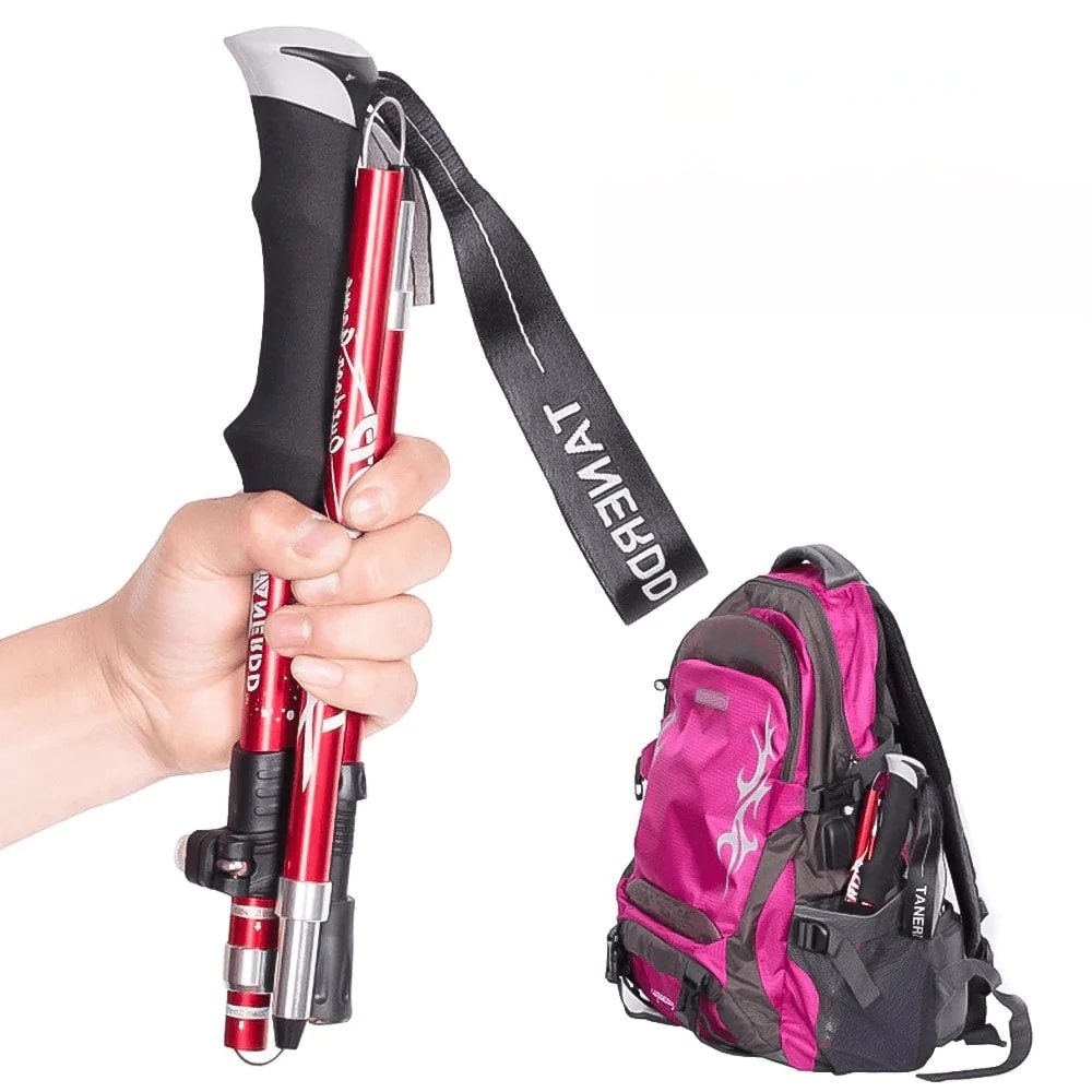 Collapsible Trekking Poles with Adjustable Walking and Lightweight Folding Design