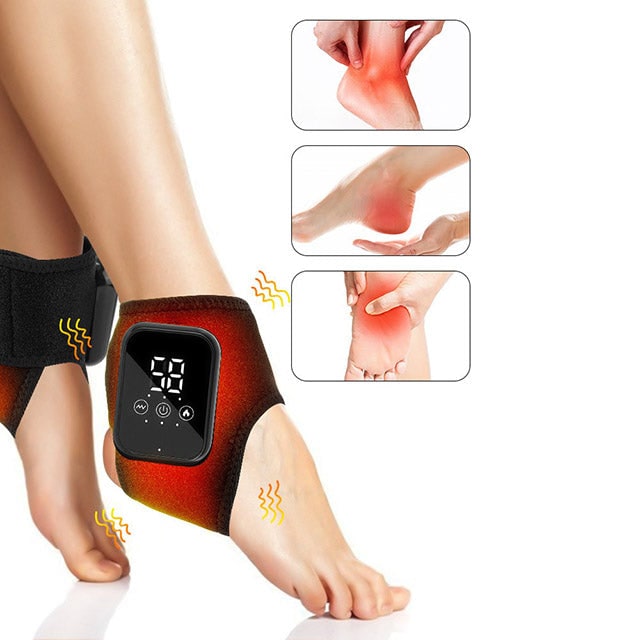 Cordless Heat and Massage Pad for Foot and Ankle Massager with Rechargeable Digital Display