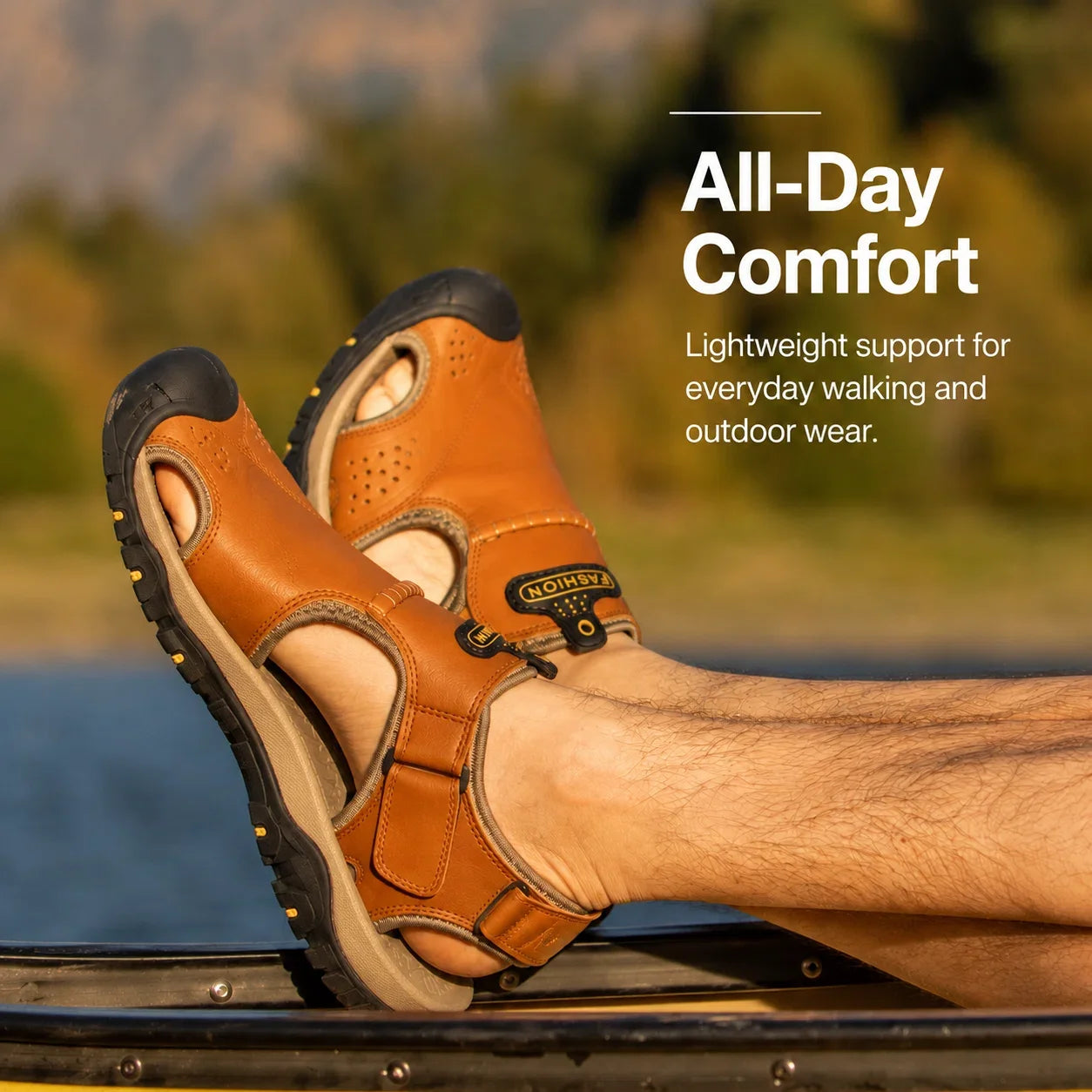 Men’s Extra Wide Toe Comfort Sandals with Adjustable Straps