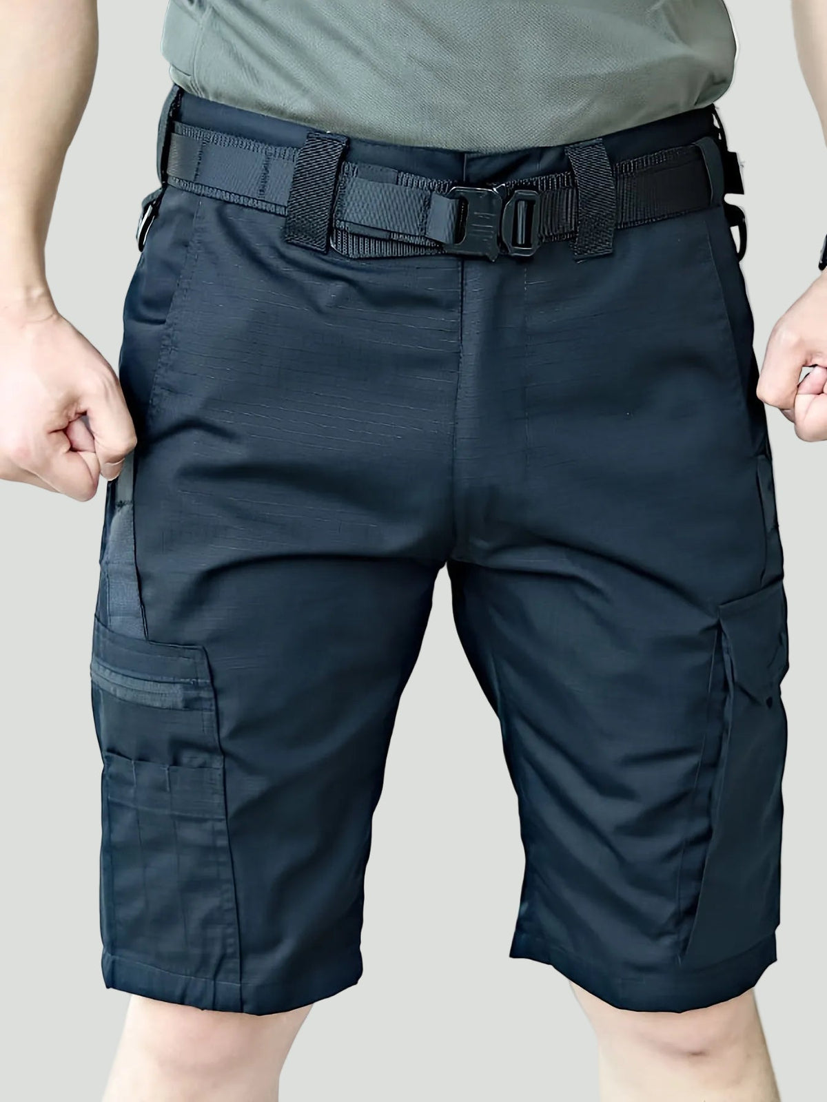 Men's Cargo Shorts - Ripstop Zip Pocket - Long Shorts, Hiking Shorts