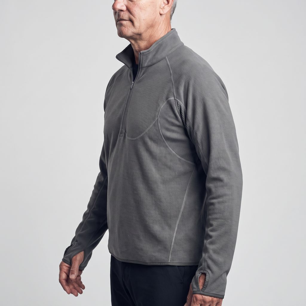 Men's Fleece Jacket - Half-Zip Pullover - Walking & Hiking Midlayer