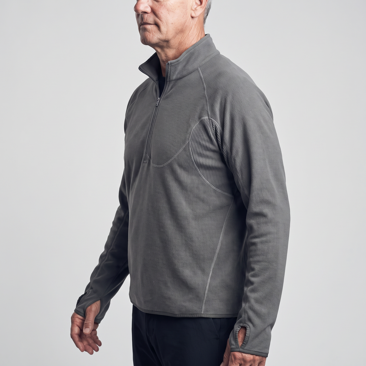 Men's Fleece Jacket - Half-Zip Pullover - Walking & Hiking Midlayer
