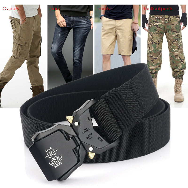 Heavy Duty Tactical Belt for Men with Metal Alloy Quick Release Buckle