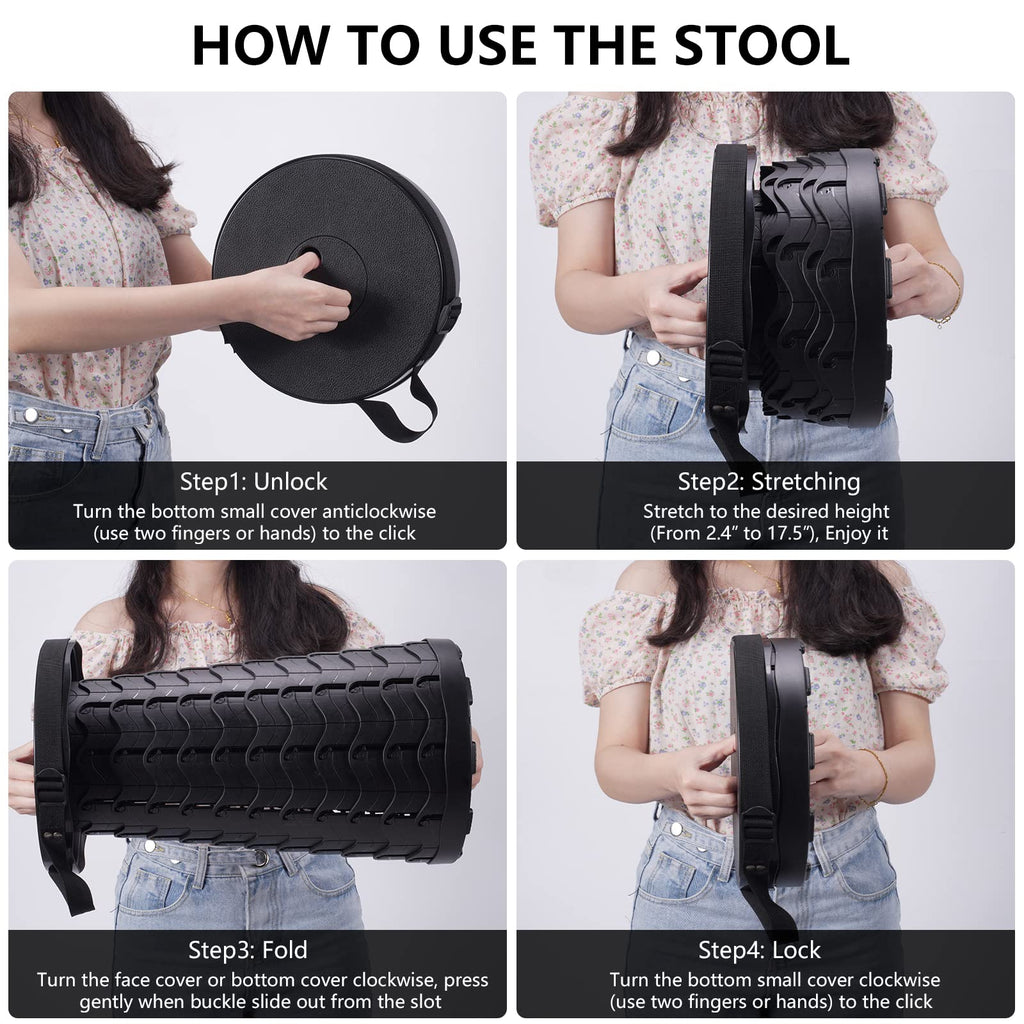 Premium Collapsible Camping Stool – Portable Folding Stool for Outdoor, Hiking, Fishing & Travel