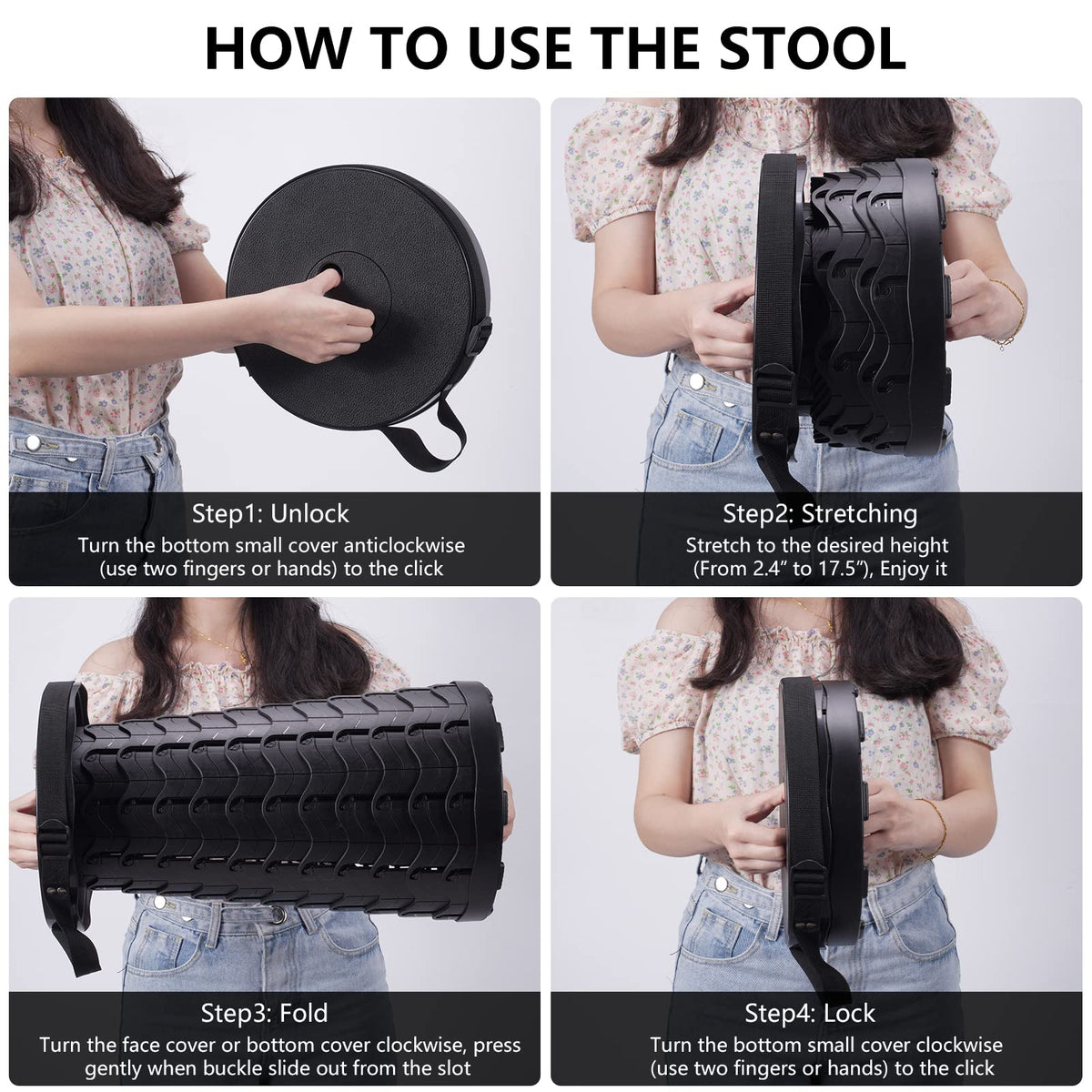 Premium Collapsible Camping Stool – Portable Folding Stool for Outdoor, Hiking, Fishing & Travel