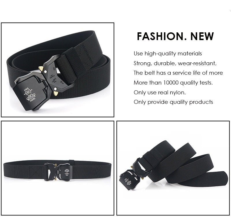Heavy Duty Tactical Belt for Men with Metal Alloy Quick Release Buckle