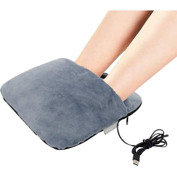 Electric Foot Massager Machine with Shiatsu Vibration Heat Settings and Plush Warmer Pouch