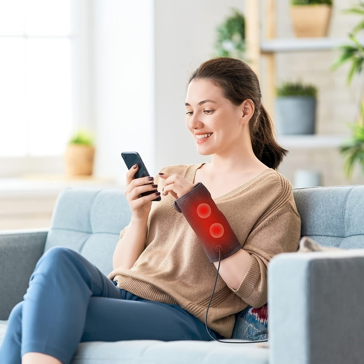 Electric Heated Wrist Brace with Adjustable Strap and Support Wraps for Pain Relief