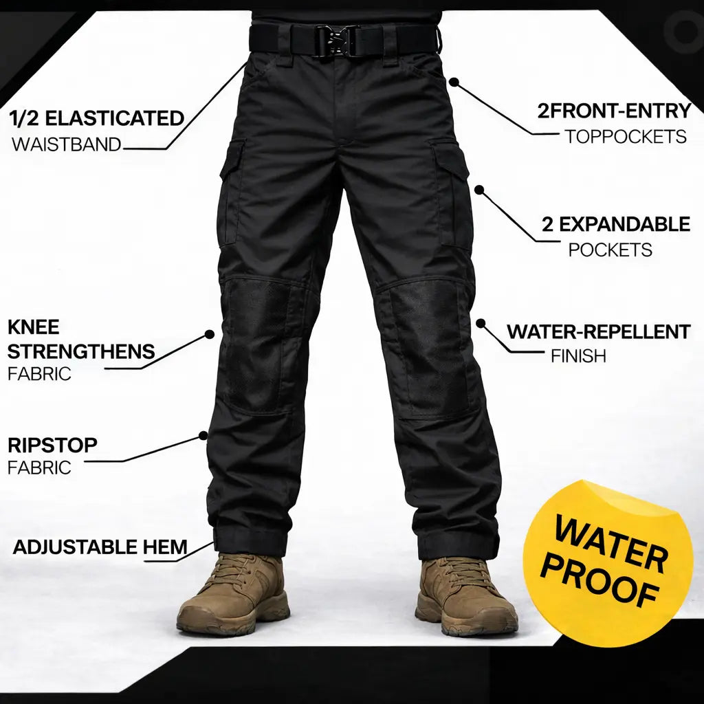 Men's Urban Cargo Hunting Trousers Waterproof Ripstop Outdoor Trousers