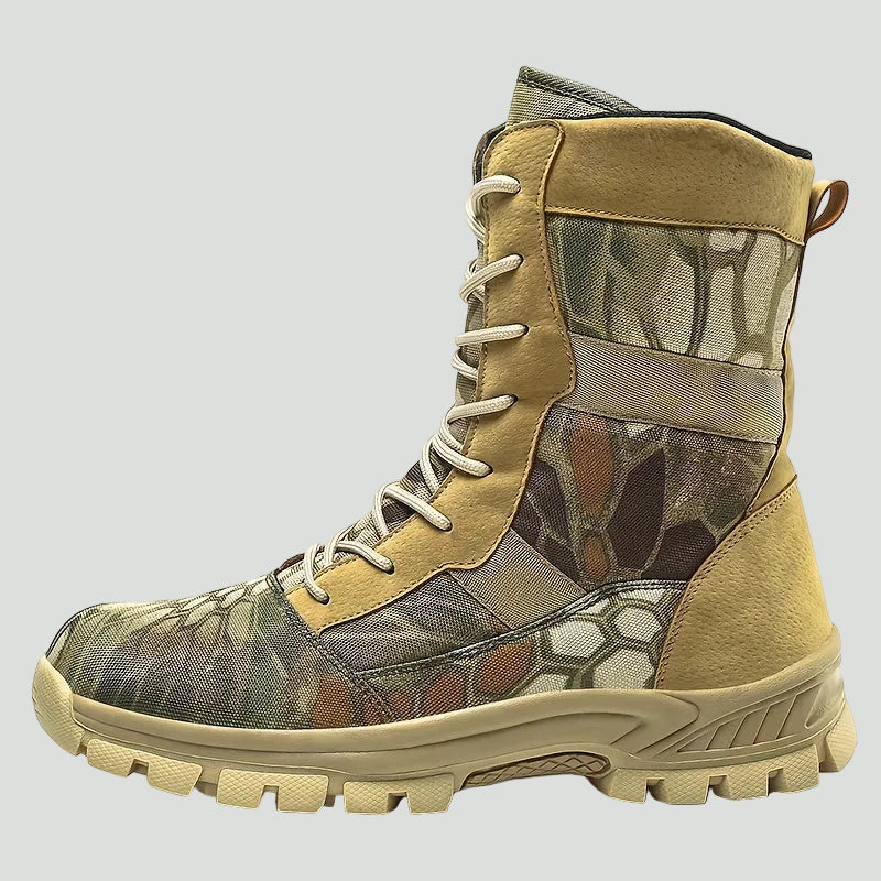 Men's Camouflage High-Top Hiking Boots - Breathable Lace-Up Trail Boots for Hiking & Trekking