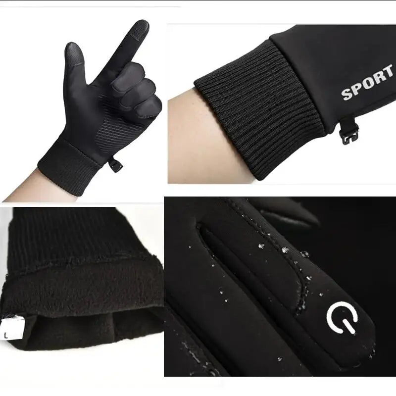 FLEECEGRIP – Full Finger Waterproof Touch Screen Fleece Gloves for Winter Sports