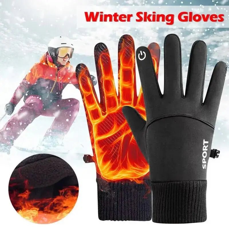 FLEECEGRIP – Full Finger Waterproof Touch Screen Fleece Gloves for Winter Sports